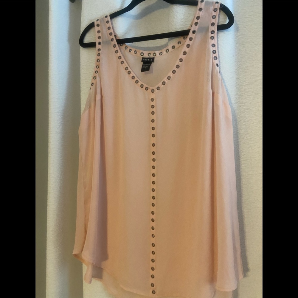 Dusty pink Torrid Cami with grommet detail- Size 2